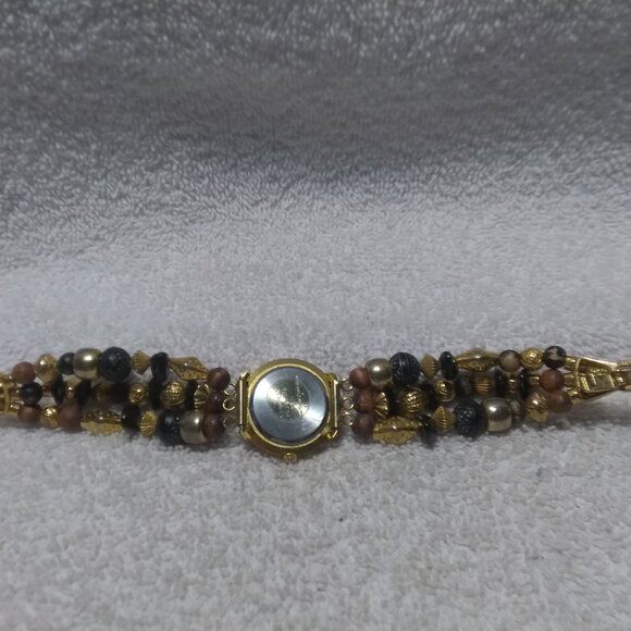 LA Express Quartz Watch Multi-Color Beads Gold Frame New Battery Women Great - Picture 10 of 11